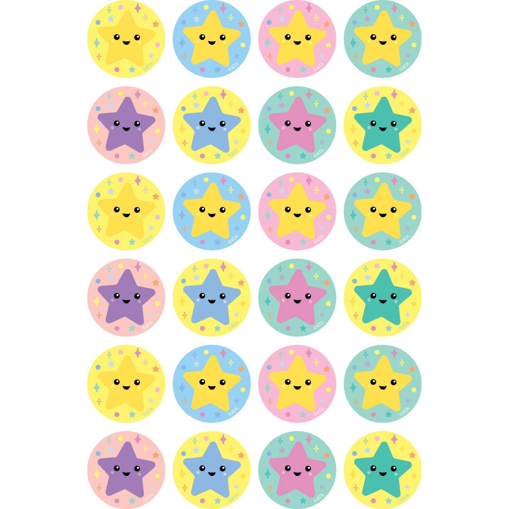 Happy Stars (Multicolour) - Merit Stickers (Pack of 96) - Brain Spice