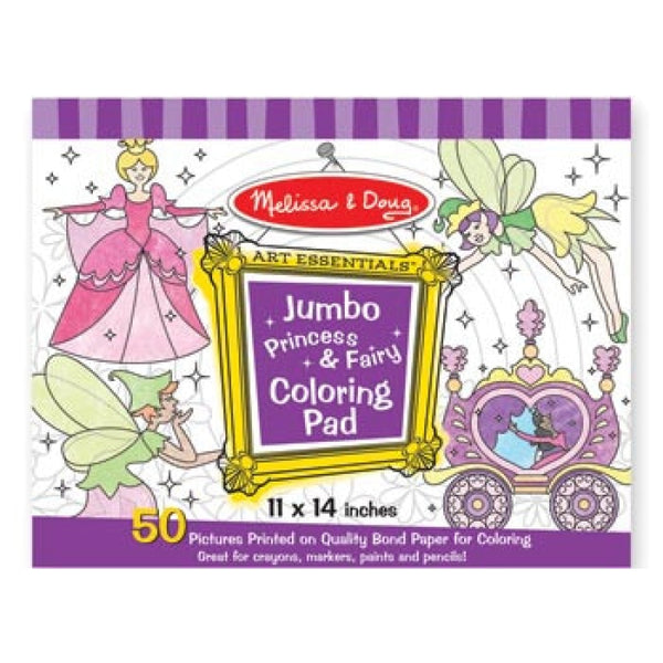 Jumbo Colouring Pad - Princess and Fairy - Brain Spice