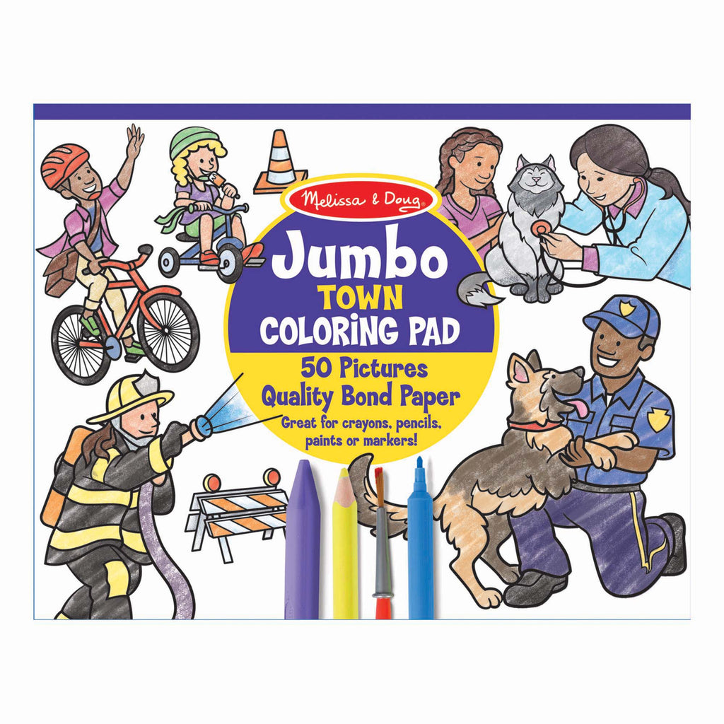 Jumbo Colouring Pad - Town - Brain Spice
