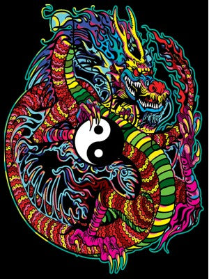Dragon Yin and Yang - Large Poster - Brain Spice