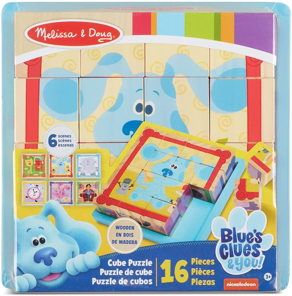 Blues Clues - Wooden Cube Puzzle -16pc - Brain Spice