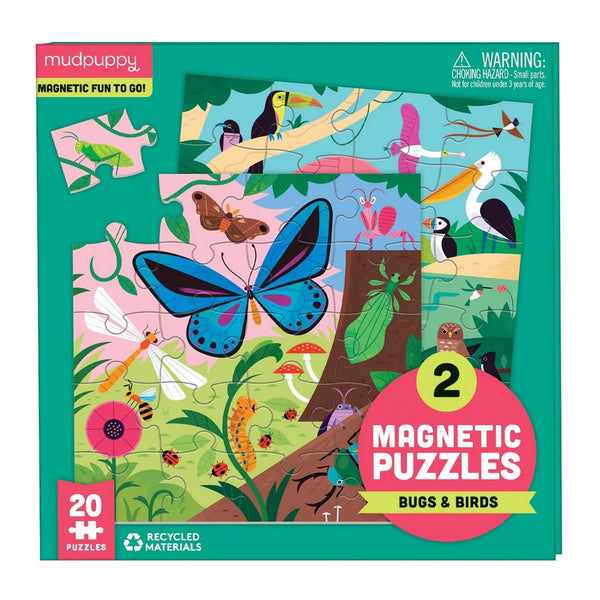 Magnetic Bugs & Birds Puzzle - Two 20pc Puzzles - Brain Spice
