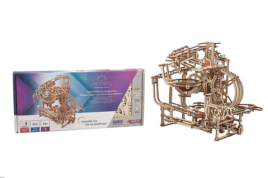 Marble Run Stepped Hoist - uGears - Brain Spice
