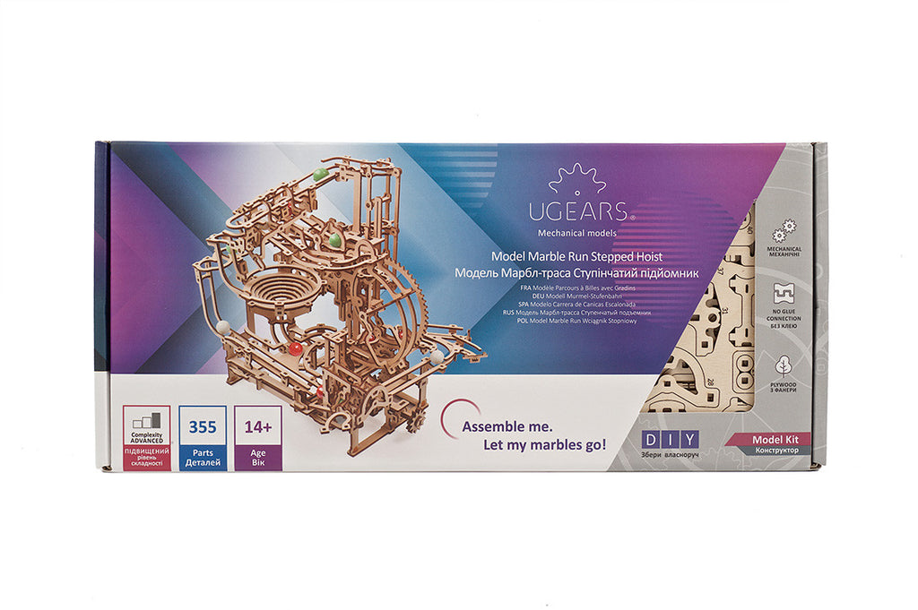 Marble Run Stepped Hoist - uGears - Brain Spice