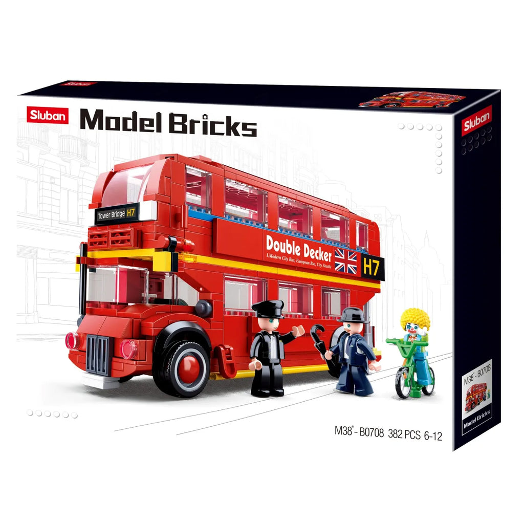Model Bricks Double Decker Bus - 394pc - Brain Spice