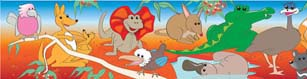 Aussie Wildlife - Large Self Adhesive Repositional Border - Brain Spice