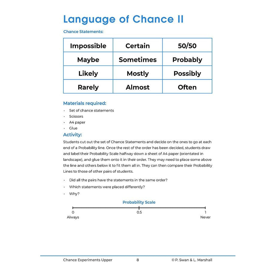 Probability Chance Experiments - Brain Spice