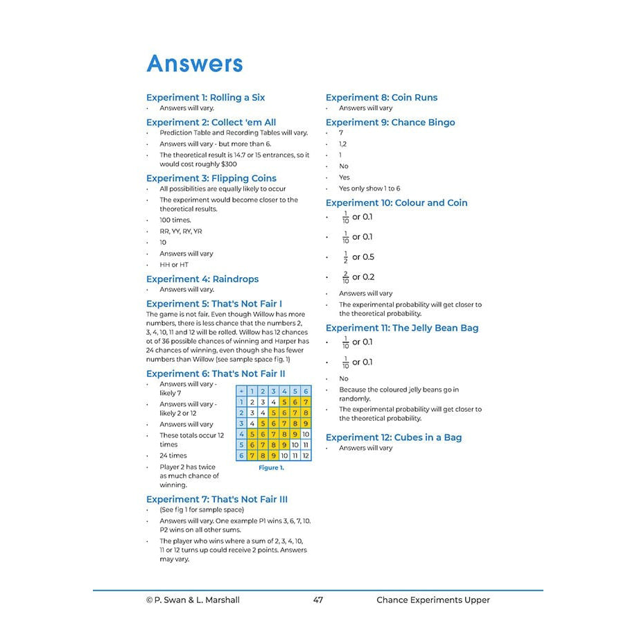 Probability Chance Experiments - Brain Spice