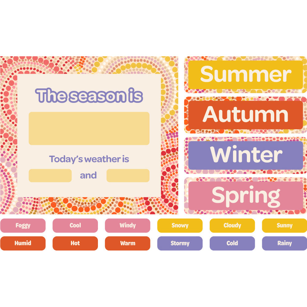 Rainbow Dreaming - Calendar Bulletin Board Set - Brain Spice
