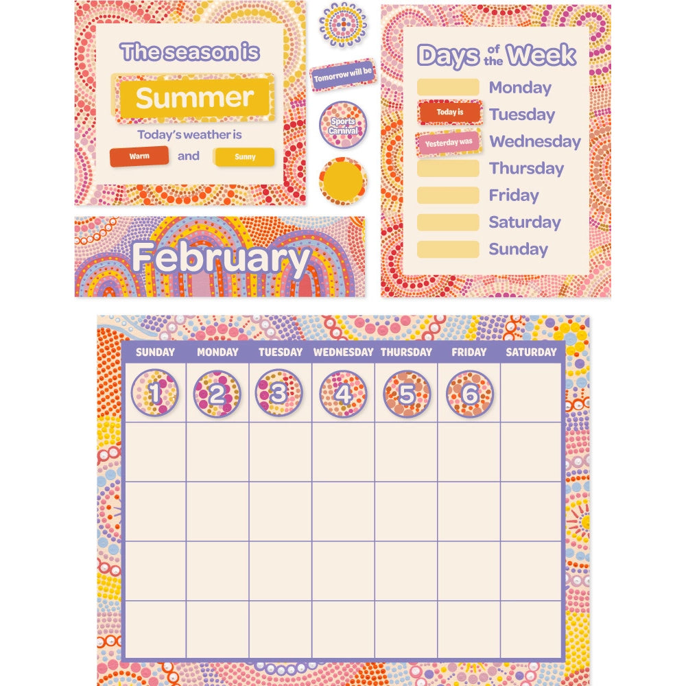 Rainbow Dreaming - Calendar Bulletin Board Set - Brain Spice