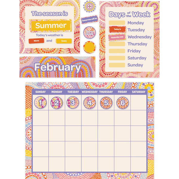 Rainbow Dreaming - Calendar Bulletin Board Set - Brain Spice