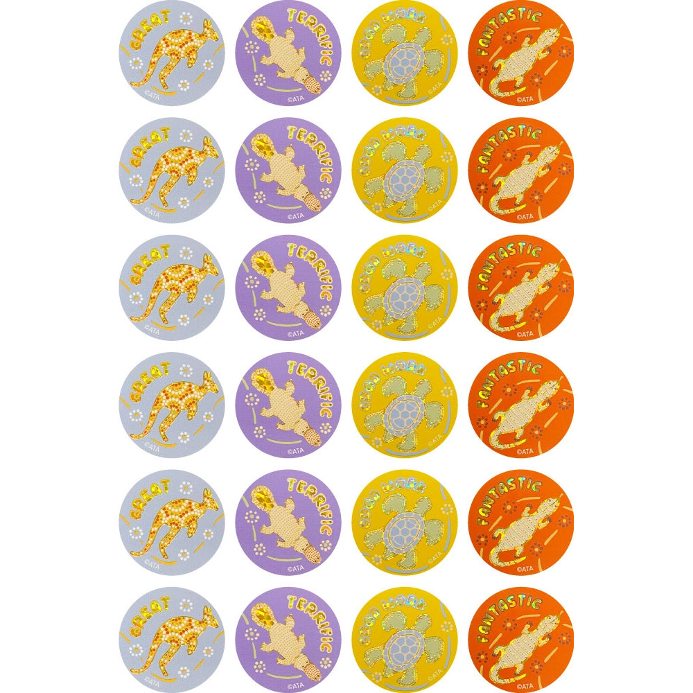 Rainbow Dreaming - (Holographic) Gold Foil Merit Stickers (Pack of 72) - Brain Spice