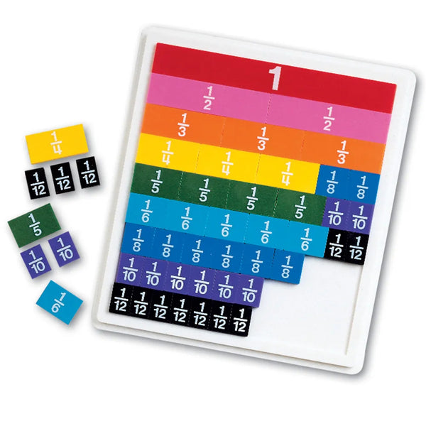 Rainbow Fraction Tiles with Tray - Brain Spice