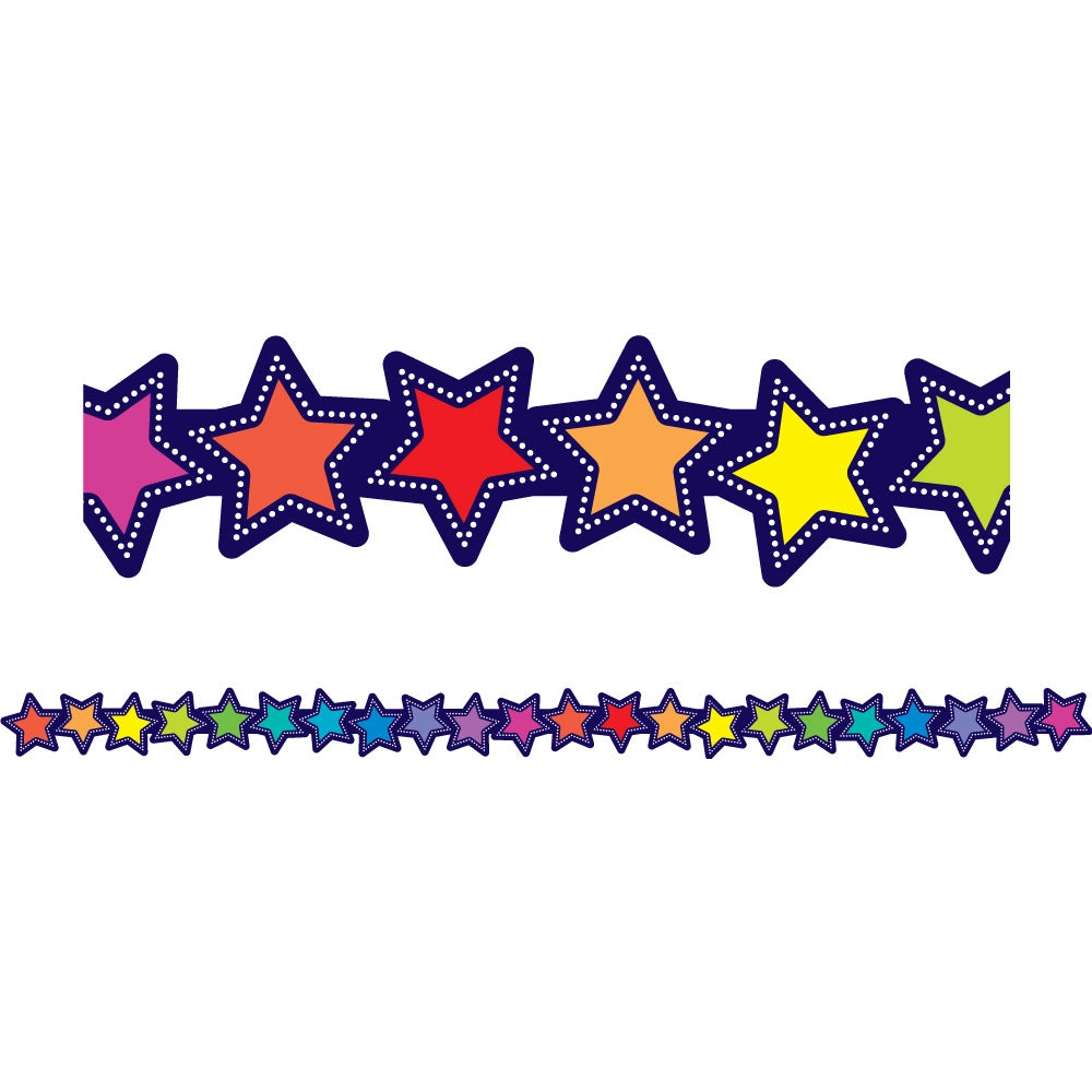 Rainbow Stripes (Stars) - Die-Cut Border - Brain Spice