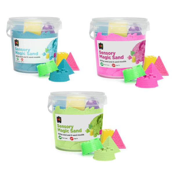 Sensory Sand 600g Tub - with 6 Moulds - Brain Spice