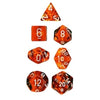 Transluscent Orange-White 7-Dice Set - Brain Spice