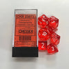 Transluscent Orange-White 7-Dice Set - Brain Spice