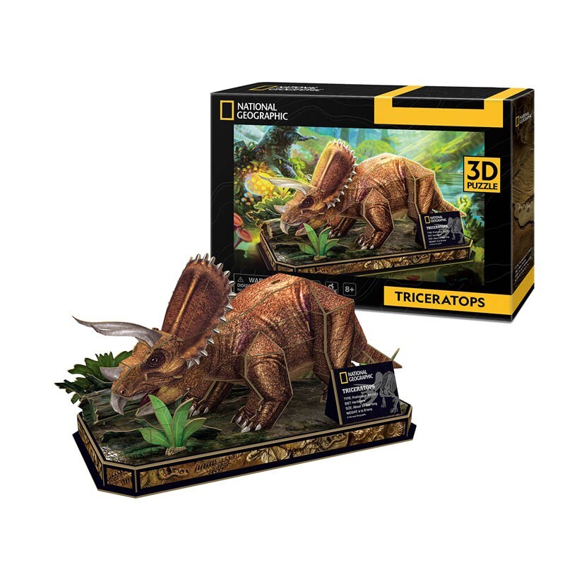 Triceratops 3D Puzzle - 44pc - National Geographic - Brain Spice