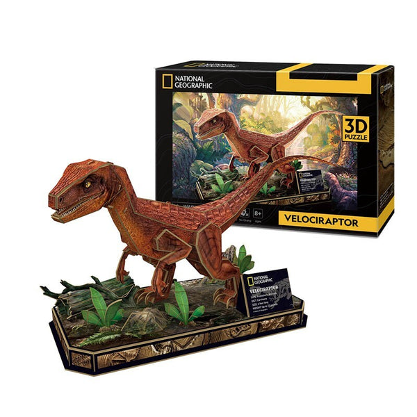 Velociraptor 3D Puzzle - 63pc - National Geographic - Brain Spice