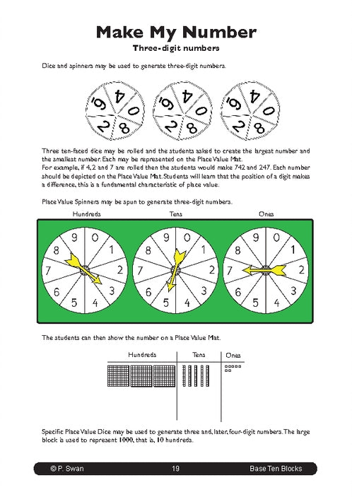 Base Ten Blocks Book - Brain Spice