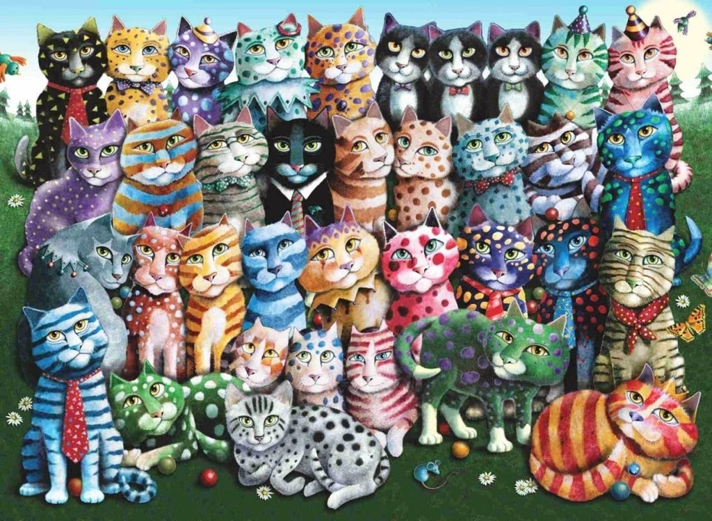 Cat Family Reunion - Jigsaw 1000pc - Brain Spice