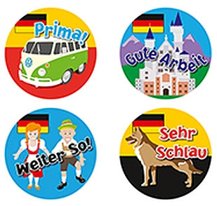 German - pk 96 Merit Stickers - Brain Spice