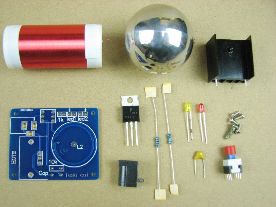 Mini Tesla Coil Kit w Power Supply - Brain Spice