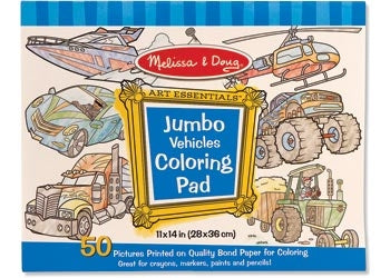 Jumbo Colouring Pad - Vehicles - Brain Spice