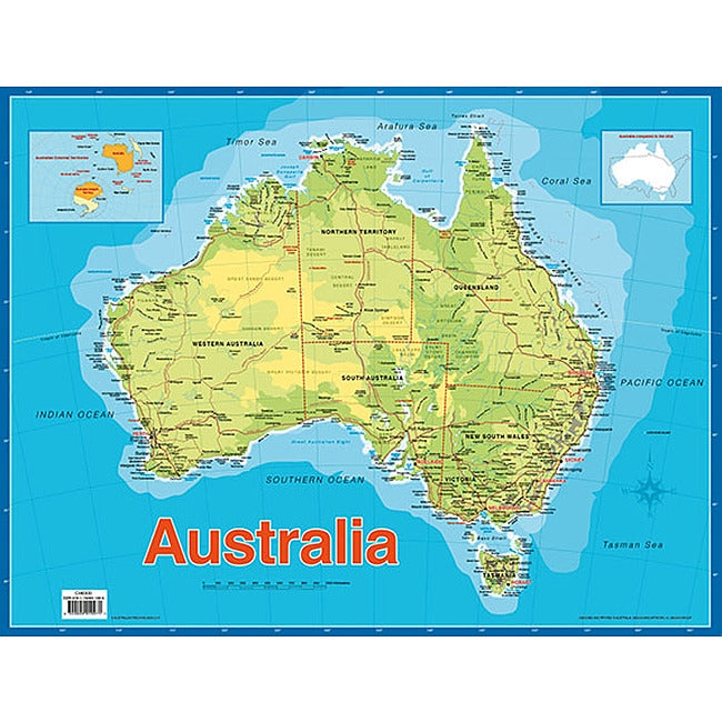 Map of Australia (Standard Size) - Brain Spice
