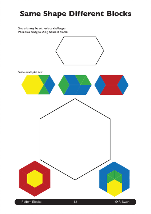 Learn Pattern Block Book Pattern Block Book | Brain Spice