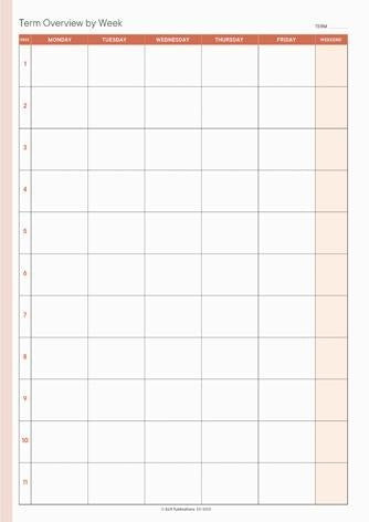 Teachers Weekly Planner - Brain Spice
