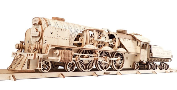 V-Express Steam Train and Tender - uGears - Brain Spice