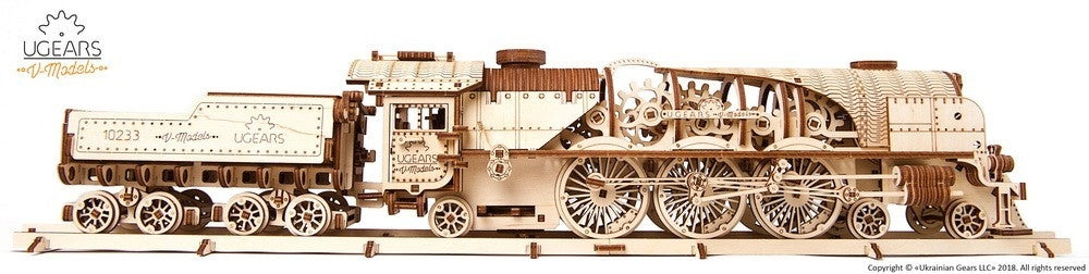 V-Express Steam Train and Tender - uGears - Brain Spice