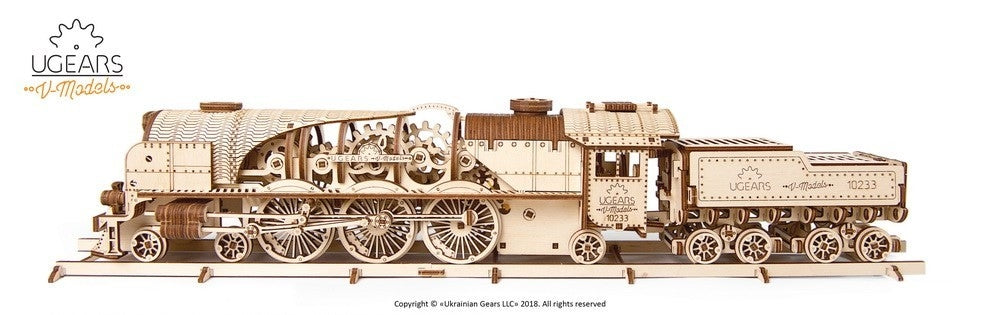 V-Express Steam Train and Tender - uGears - Brain Spice