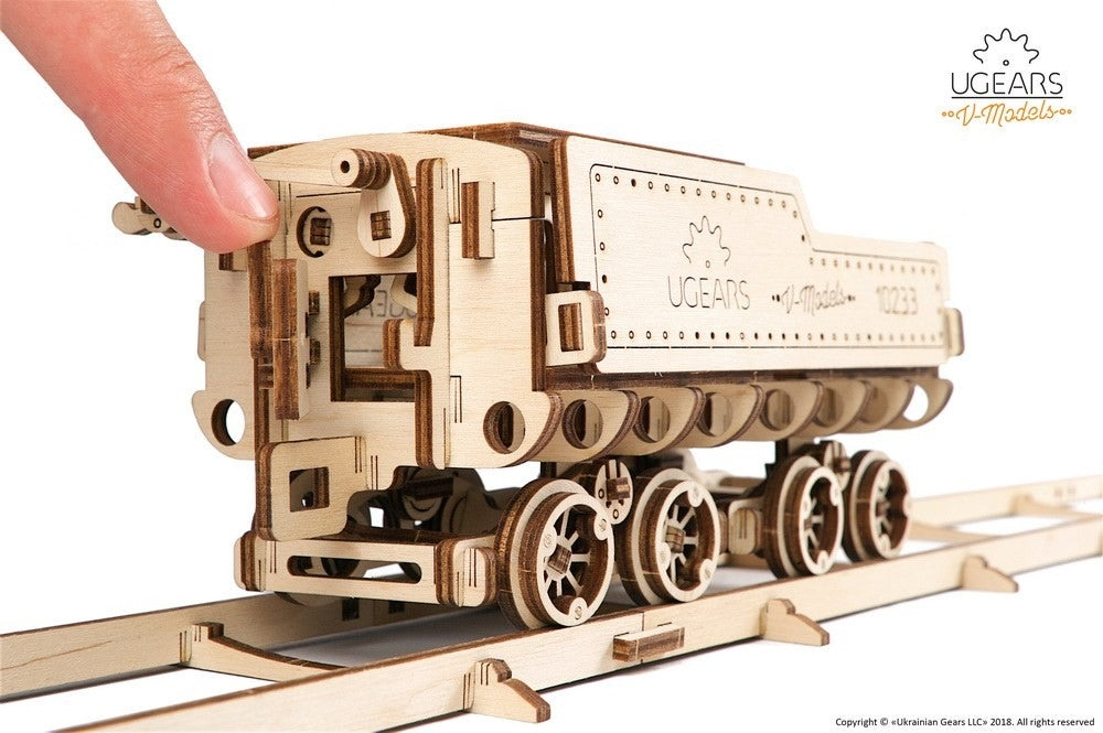 V-Express Steam Train and Tender - uGears - Brain Spice